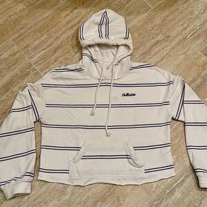 Hollister white  cropped hoodie -size M